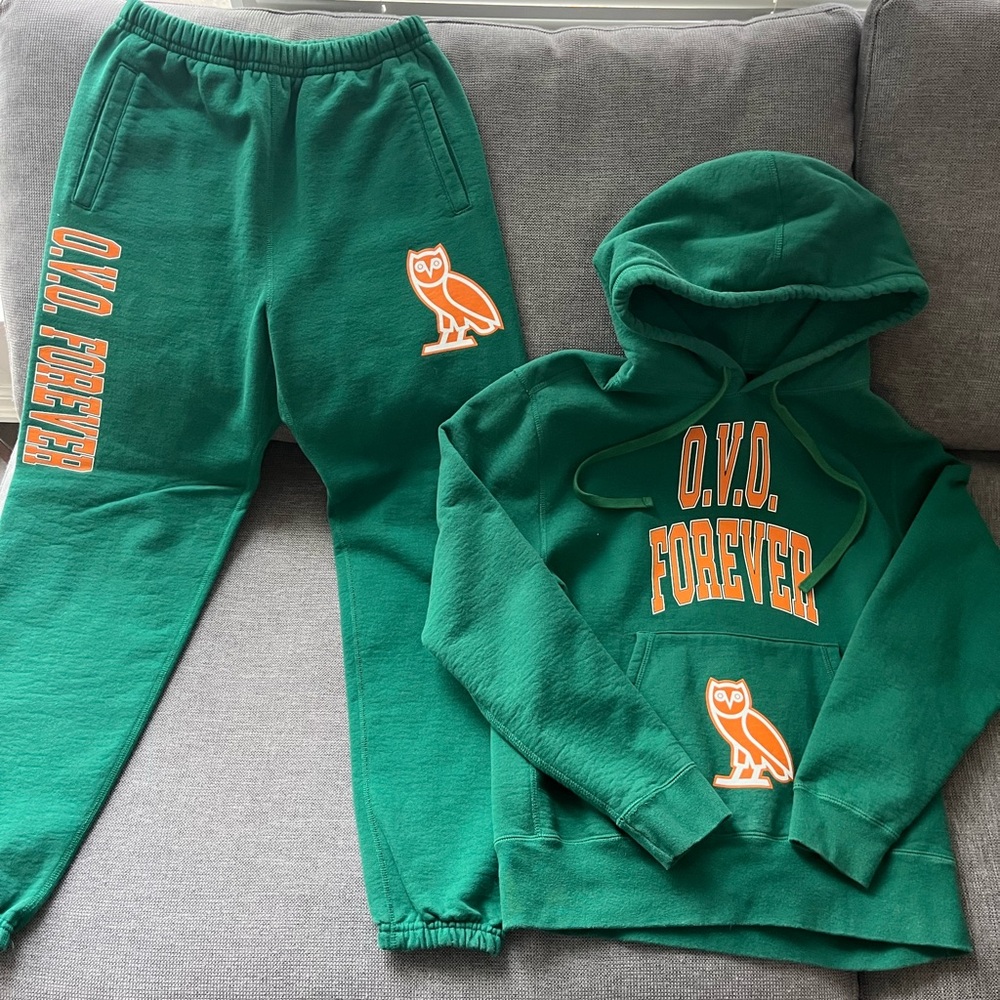 OVO Green Sweatpants & Hoodie Set